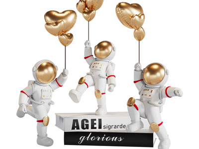 现代宇航员雕塑雕刻摆件组合3d模型 现代宇航员雕塑雕刻摆件组合