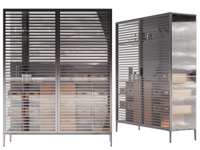 现代百叶门的更衣柜3d模型 现代百叶门的更衣柜