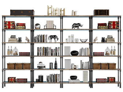 工业风loft书架、装饰架