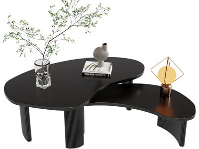 现代异形套叠茶几3d模型 现代异形套叠茶几