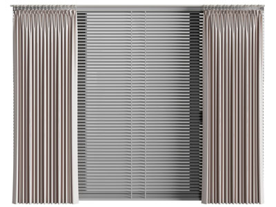 现代百叶窗帘拉帘、布艺窗帘3d模型 现代百叶窗帘拉帘、布艺窗帘