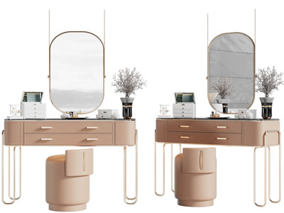 现代轻奢化妆、梳妆台3d模型 现代轻奢化妆、梳妆台