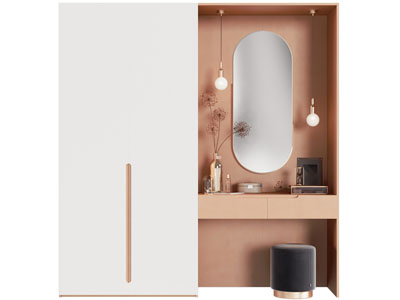 现代梳妆台 衣柜组合3d模型 现代梳妆台 衣柜组合