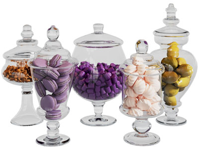 现代玻璃收纳瓶甜点 零食食物