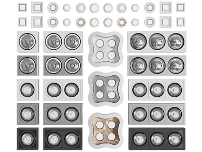 现代筒灯射灯 格栅灯 浴霸