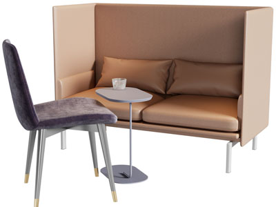 现代双人卡座、休闲椅子