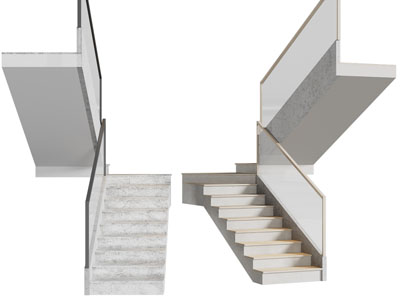 现代玻璃扶手旋转楼梯3d模型 现代玻璃扶手旋转楼梯