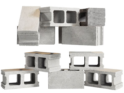 现代破旧混凝石块 水泥块 石墙