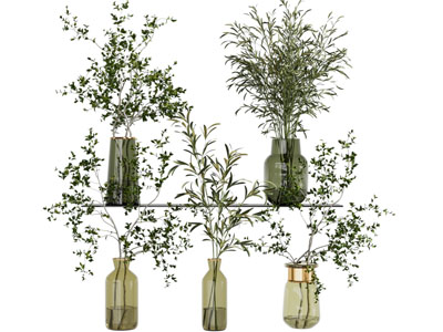 现代玻璃花瓶花卉