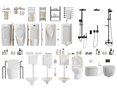 现代小便斗 马桶 淋浴花洒 毛巾架卫浴小件