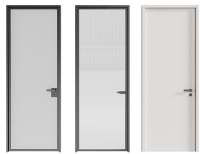 现代单扇玻璃平开门