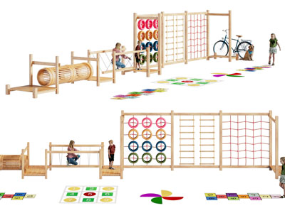 现代社区儿童攀爬架游乐设备3d模型 现代社区儿童攀爬架游乐设备