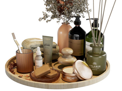 现代托盘离得洗浴洗漱用品卫浴小件