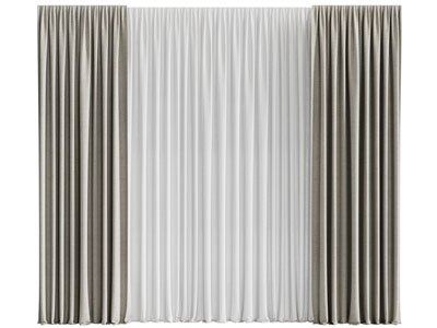 现代窗帘窗纱3d模型 现代窗帘窗纱