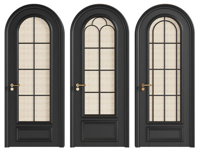 法式拱形单扇平开门