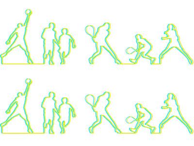 现代运动的人物剪影 剪纸 墙饰