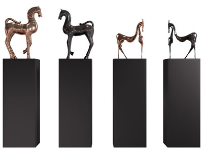 现代抽象马匹雕塑雕刻摆件组合3d模型 现代抽象马匹雕塑雕刻摆件组合