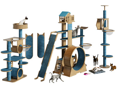 现代猫爬架 猫房子 猫玩具