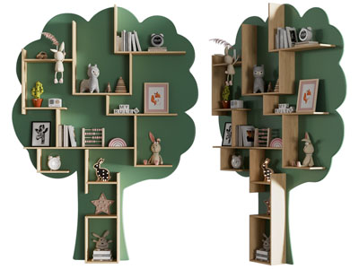 现代卡通大树装饰柜