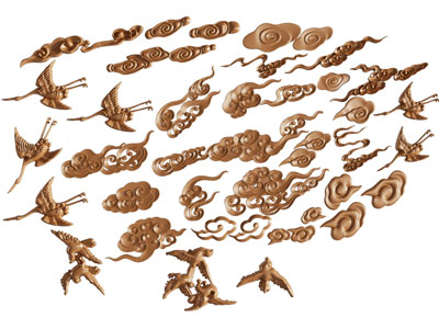 新中式祥云 仙鹤墙饰挂件