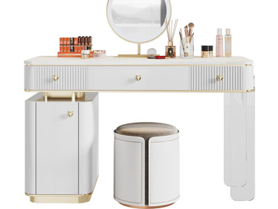 现代轻奢化妆 梳妆台3d模型 现代轻奢化妆 梳妆台