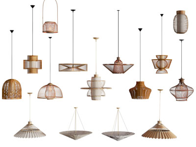 新中式民宿镂空编织吊灯