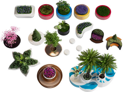 现代花坛造凳子 景观凳子