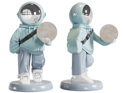 现代宇航员落地月球灯