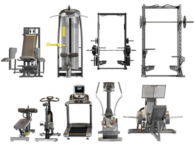 现代跑步机 多功能训练器 体育设备 健身器材3d模型 现代跑步机 多功能训练器 体育设备 健身器材