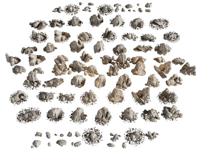 现代不同造的石头、假山、景观石