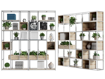 现代开放式装饰柜