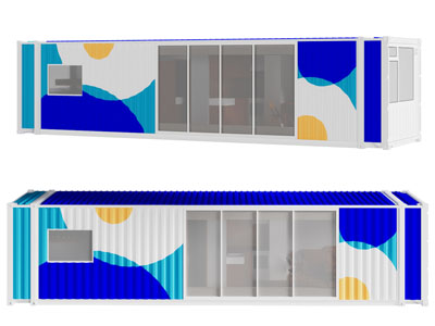 现代集装箱活动房3d模型 现代集装箱活动房