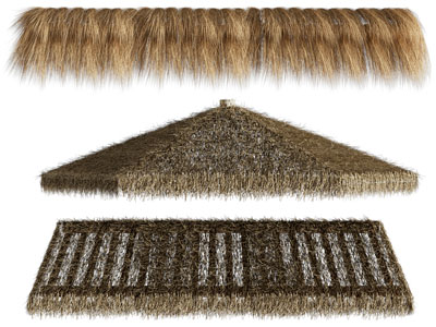 现代茅草屋檐、屋顶