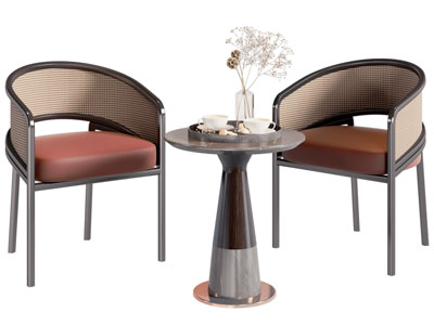 新中式休闲椅子 边几