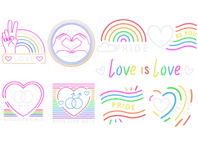 现代霓虹灯、装饰灯墙饰