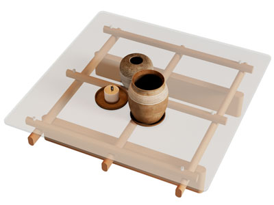 现代方形玻璃茶几3d模型 现代方形玻璃茶几