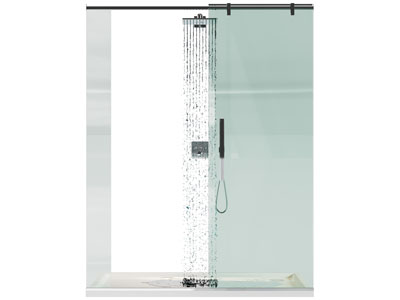 现代方形玻璃淋浴房3d模型 现代方形玻璃淋浴房