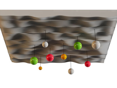 现代波浪造的天花吊顶