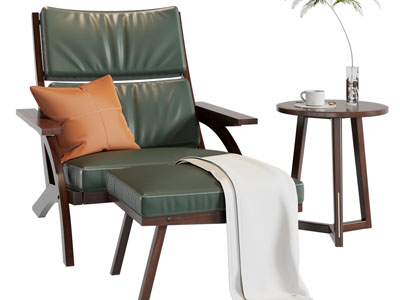 美式休闲椅子、躺椅、脚踏、边几