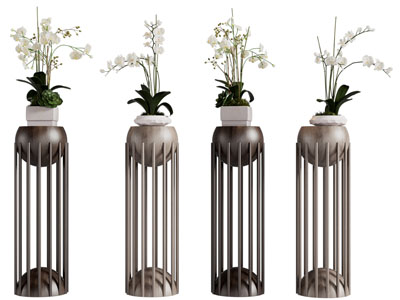 新中式实木花架盆景盆栽