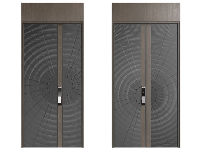 现代带密码锁的入户平开门