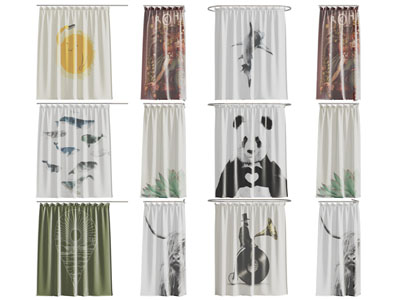 现代挂帘 浴帘3d模型 现代挂帘 浴帘