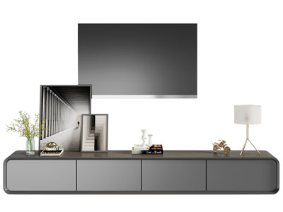 现代电视柜 电视 摆件组合