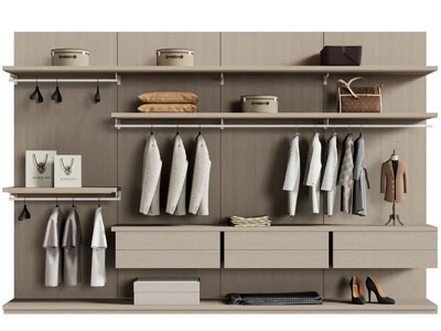 现代开放式衣柜、更衣柜3d模型 现代开放式衣柜、更衣柜