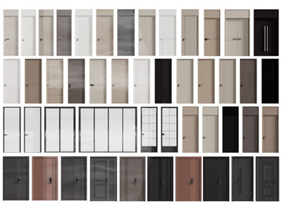 现代单扇平开门 推拉门 子母入户门