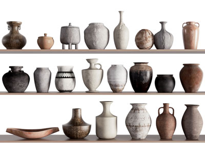 侘寂风陶艺 陶瓷器皿 摆件组合