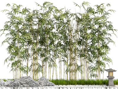 新中式竹子 假山景观园艺小品