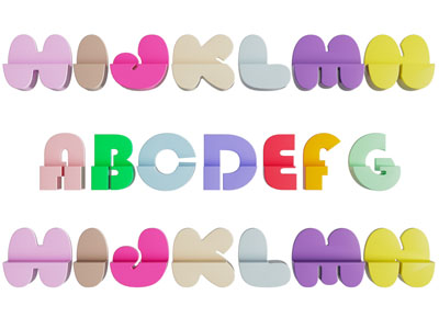 现代英文字母卡座、景观公共椅子