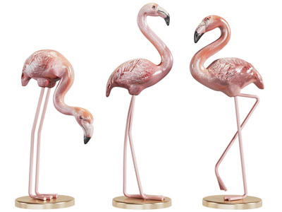 现代火烈鸟雕塑雕刻摆件组合3d模型 现代火烈鸟雕塑雕刻摆件组合