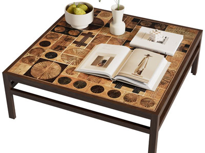 侘寂风方形实木茶几3d模型 侘寂风方形实木茶几